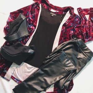 Velvet Button Down Top